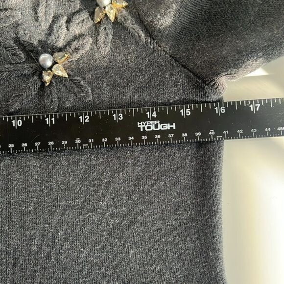 Eliza J Womens A-Line Embroidered Dress Acrylic Gray PL Elegant - Picture 6 of 9